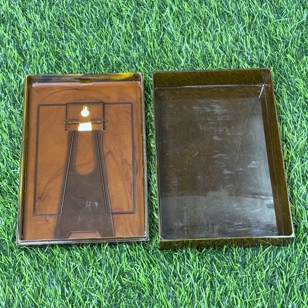 Vintage MCM Faux Tortoise Lucite Mirrored Jewelry Box Baroque Vanity Trinket